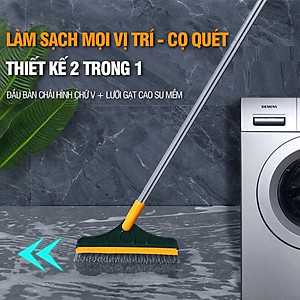 Cây chà sàn nhà tắm, chổi cọ sàn và gạt nước 2 trong 1, cọ sạch khe hẹp và góc tường – dododios Easy ES04