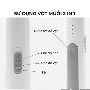 Vợt muỗi kiêm đèn bắt muỗi cao cấp 2 trong 1 tự động thông minh pin 1200mAh sạc 1 lần dùng đến 25 ngày - Hàng chính hãng