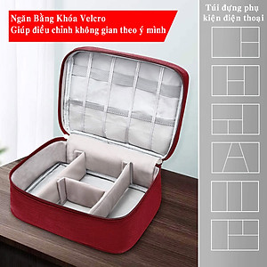 Túi Đựng Phụ Kiện Công Nghệ Chống Nước, Chống Sốc Cao Cấp – Chọn Màu - Túi Bảo Vệ Phụ Kiện Điện Thoại Máy Tính Bảng Laptop Tai Nghe Cáp Sạc Củ Sạc Pin Dự Phòng Chính Hãng Dododios