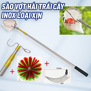 Bộ Sào Vợt Inox Hái Trái Cây Trên Cao 6M – Rút Dài, Kèm 4 Phụ Kiện Cao Cấp Loại 1