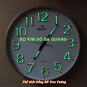 Đồng Hồ Treo Tường Cao Cấp DẠ QUANG EASTAR Mặt Tròn Lớn Viền Mỏng 38cm – Số nổi 3D – Máy NHẬT KIM TRÔI - Tặng Pin Maxell - BH 1 Năm - Treo Tường Decor Trang Trí Nhà Cửa