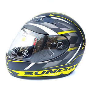 Mũ bảo hiểm fullface chính hãng Sunda 2000c đen nhám tem vàng