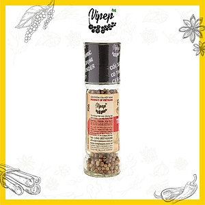 Tiêu Sọ Hạt Farmers' Organic Cối Xay Vipep Hũ Thủy Tinh 55g - Gia vị Vipep