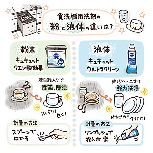 Bột rửa bát chuyên dụng cho máy rửa chén bát Kao Kyukyuto  - Made in Japan