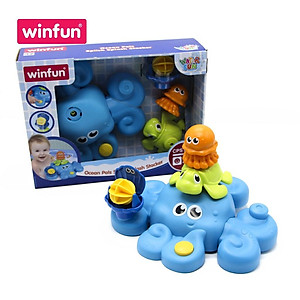 Đồ chơi tắm cho bé - tháp xếp chồng bạch tuộc phun nước vui nhộn Winfun 7117 - Phát triển tư duy logic- kỹ năng cho bé