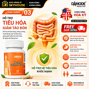 Detox viên uống thải độc cơ thể DETOX DAMODE lọ 60 viên uống detox làm sạch đại tràng chính hãng Hoa Kỳ 
