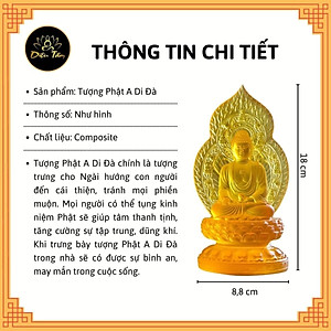 Tượng phật A Di Đà lưu ly cao 18cm tượng ADIDA trang trí để xe ô tô đồ thờ cúng phong thủy Diệu Tâm