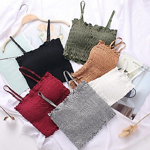 Áo quây - Áo hai dây nhún chun siêu xinh hàng Quảng Châu cao cấp, có đệm lót và dây điều chỉnh