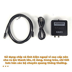 Bộ chuyển âm thanh TV 4K quang optical sang audio AV ra amply + Cáp optical KA03 Bộ Chuyển Quang Âm Thanh Từ Digital Sang Analog Âm Thanh Lớn Tặng Kèm Dây AV  - Hàng chính hãng