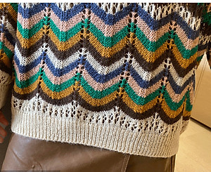 Áo len nữ form rộng hoạ tiết phối màu xinh mẫu mới thu đông HB09