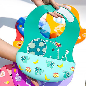 Yếm silicon ăn dặm cổ dán cho bé Marcus & Marcus, từ 6 tháng