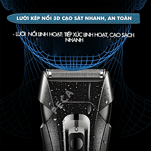 Máy cạo râu mini Kemei KM-T98 công suất mạnh mẽ 5W chống nước IPX5 - Hàng chính hãng