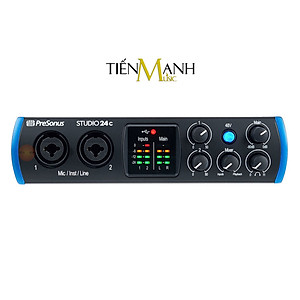 Soundcard Presonus Studio 24C - Sound Card Bộ Thu Âm Thanh và Livestream Audio Interface 24 C Hàng Chính Hãng - Kèm Móng Gẩy DreamMaker