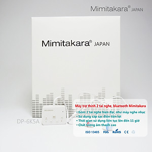 Máy trợ thính 2 tai nghe, bluetooth, pin sạc, Mimitakara (JAPAN) DP-6K5A (Trắng) 