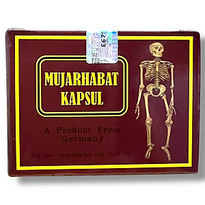 Viên uống đau nhức xương khớp đỏ Mujarhabat Kapsul xuất xứ Malaysia - Hộp gồm 20 ống - Mã số 2055