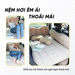[XẢ KHO]Đệm hơi ô tô, nệm hơi xe ô tô cao cấp hàng dày loại 1, có thành chắn an toàn, tặng kèm bơm điện và bộ gối
