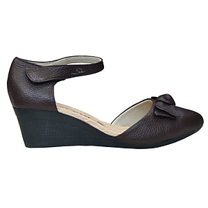 Giày Sandal Nữ Đế Xuồng HÀ NAM Da Bò Thật Cao Cấp 5cm DNU2070