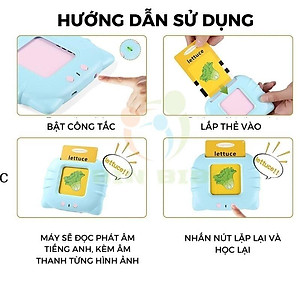 Máy đọc thẻ Flashcard song ngữ anh việt thông minh cho bé 112 thẻ 244 từ vựng KG133 - Hàng chính hãng