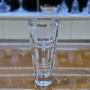 Bình hoa pha lê Tiệp cao cấp BOHEMIA 1285 cao 30.5 cm, hoa văn mài, kiểu dáng sang trọng, hiện đại - Hàng chính hãng