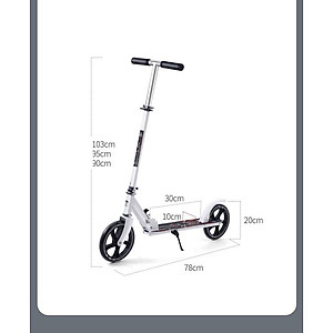 Xe Trượt Scooter cỡ lớn, có phanh tay an toàn, có chân chống chịu tải đến 150kg cho thiếu niên và người lớn