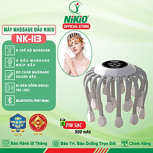 Máy Massage Đầu Bạch Tuột Nikio NK-113 - 20 Chân Rung Mát Xa, Hỗ Trợ Giảm Đau Đầu, Cải Thiện Trí Nhớ, Tích Hợp Hồng Ngoại, Kết Nối Bluetooth Nghe Nhạc Thư Giãn - 5 Chế Độ Mát Xa Tăng Tuần Hoàn Máu, Giảm Stress Giúp Dễ Ngủ