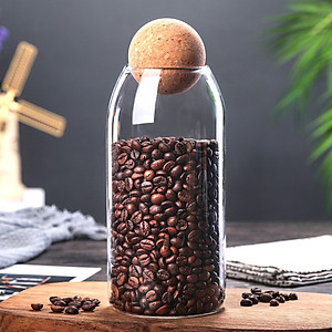 Bình Bảo Quản Thực Phẩm Bằng Thủy Tinh Có Nút Gỗ Kín