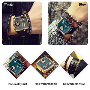 Mua Đồng hồ đeo tay nam chính hãng Guou dây da mặt vuông đẹp viền