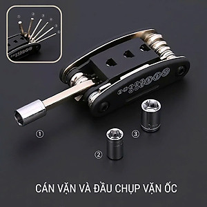 Bộ Lục Giác Cao Cấp - Kiểu Dáng Nhỏ Gọn Giúp Người Dùng Cầm Nắm, Thao Tác Dễ Dàng 16 Chi Tiết Dùng Lắp Giáp, Sửa Chữa Xe Đạp