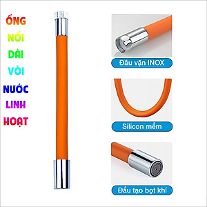 Ống Nối Dài Vòi Nước Hợp Kim Bọc Silicon Xoay 720 Độ Dài 17Cm Tiện Dụng