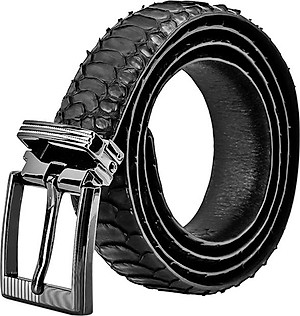 Thắt Lưng Nam Da Trăn VIP Đầu Kim Huy Hoàng HT4327 - Đen