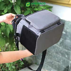 Túi Đựng Hộp Cơm Giữ Nhiệt Grepaco Nóng Lạnh Nhiều Ngăn Đựng Đồ Thức Ăn Văn Phòng, Du Lịch – Vải Bố Canvas, Kích Thước Size To (Cỡ Lớn), Kiểu Giỏ Xách Và Quai Đeo Vai Thời Trang Nam Nữ - Tặng Túi Đựng Muỗng Nĩa - Hàng Chính Hãng