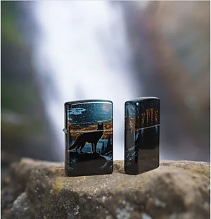 Bật lửa Zippo 46252 Moonlight Wolf Design - Chính hãng 100%