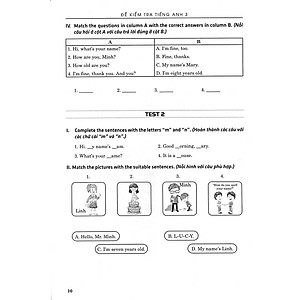 Sách Đề Kiểm Tra Tiếng Anh Lớp 3 ( Dùng Chung Cho Các Bộ SGK Hiện Hành - Có Đáp Án )