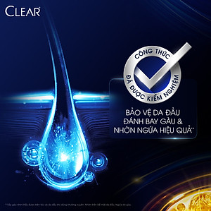 Dầu gội đầu Clear Mát Lạnh Bạc Hà sạch gàu ngứa và vi khuẩn suốt 48 Giờ 880g