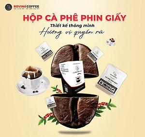 Cà Phê Phin Giấy Rovina – Tiện Lợi – Mọi Lúc – Mọi Nơi Nguyên Chất 100%, Vẹn Tròn Hương Vị Nguyên Bản, Đậm Ngon Đúng Chất
