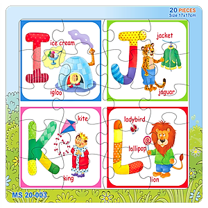 07 bộ tranh xếp hình 20 mảnh size 17x17cm – đồ chơi trí tuệ cho bé từ 2 tuổi – Combo The Alphabet