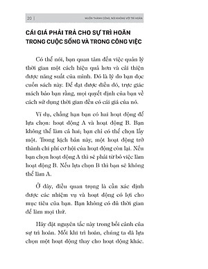 Sách Muốn Thành Công Nói Không Với Trì Hoãn – 21 Nguyên Tắc Vàng Đập Tan Sự Trì Hoãn