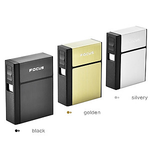 Vỏ Hột Quẹt Bật Lửa Sạc Điện USB Kiêm Hộp Đựng 20 Điếu Focus YH035A Nhỏ Gọn Đẹp Độc Lạ