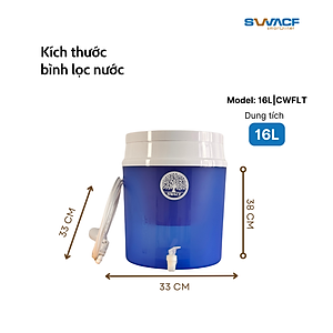 Bình lọc nước uống trực tiếp SWACF 16L | CWFLT Nano bạc, lõi lọc 7L, tốc độ lọc 2 - 4 lít/giờ, giữ khoáng thiết yếu - Công nghệ Mỹ