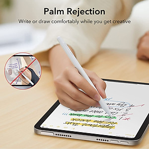 Bút cảm ứng ESR cho iPad có độ nhạy nghiêng, Bút cảm ứng iPad cho iPad 10/9/8/7/6, iPad Pro 11, iPad Pro 12.9, iPad Mini 6/5 và iPad Air 5/4/3, Palm Rejection , Đính kèm nam châm - Hàng Chính Hãng