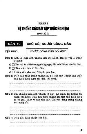 Sách Câu Hỏi Và Bài Tập Trắc Nghiệm Tiếng Việt Lớp 5 Tập 2