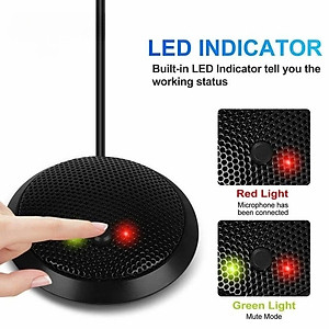 Micro thu âm đa hướng 360 độ để bàn dùng cho họp hội nghị trực tuyến chân cắm USB có LED- hàng nhập khẩu