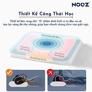 Gối Cao Su Non NOOZ Memory Foam Pillow Gối Công Thái Học Giảm Đau Mỏi Cổ Vai Gáy