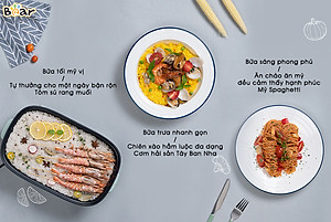 Nồi Điện Đa Năng, Nồi Lẩu Nướng Đa Năng BEAR SUBE004 3 Khay Rời Dung Tích 4L, Công Suất 1200W - Hàng Chính Hãng