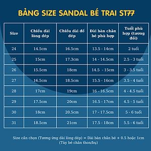 Dép quai hậu xăng đan cao cấp cho bé trai 2, 3, 4, 5, 6 tuổi quai dán thời trang siêu nhẹ chống trơn trượt phù hợp cho trẻ em đi học đi biển phong cách Hàn Quốc ST77