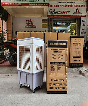 Quạt đá, quạt hơi nước, quạt điều  hoà 45L có bánh xe tặng kèm 2 hộp đá khô, Hàng chính hãng
