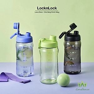 Bình nước nhựa LocknLock Active Large Bottle 1.5L màu xanh lá HAP941GRN, Hàng chính hãng, tay cầm gấp gọn - JoyMall