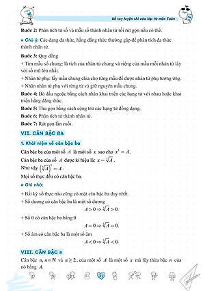 Sổ Tay Luyện Thi Vào Lớp 10 Môn Toán