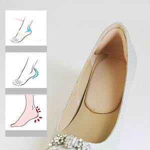 COMBO 2 BỘ MIẾNG LÓT CHO GIÀY RỘNG SILICON (MÀU KEM)