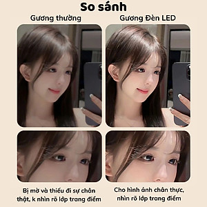 Gương Soi Trang Điểm Để Bàn Có 3 Chế Độ Đèn Led Thông Minh Tích Điện Siêu Hot - Thiết Kế Hiện Đại - Hàng Chính Hãng